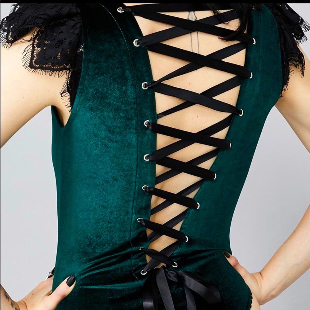 Heart lace up bodysuit
